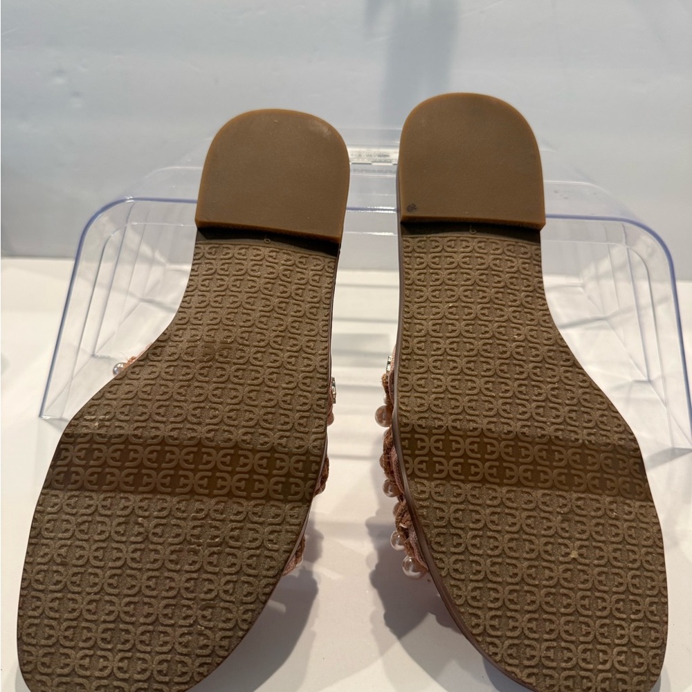 Sam Edelman Brown Pearl-Embellished Slide Mules - Picture 4 of 10